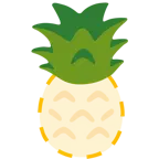 dotted line face + pineapple
