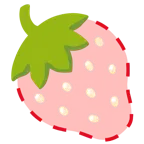 dotted line face + strawberry