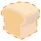 dotted line face + bread