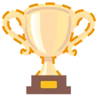 dotted line face + trophy
