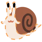 dotted line face + snail