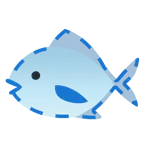 dotted line face + fish