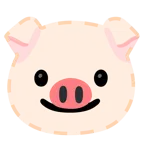 dotted line face + pig face