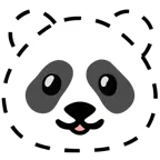 dotted line face + panda