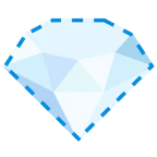 dotted line face + gem stone