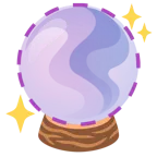 dotted line face + crystal ball