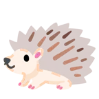dotted line face + hedgehog