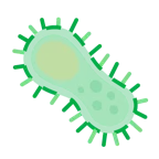 dotted line face + microbe