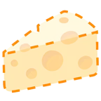 dotted line face + cheese wedge