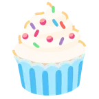 dotted line face + cupcake
