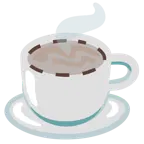dotted line face + hot beverage