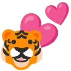 Tigergesicht + zwei Herzen