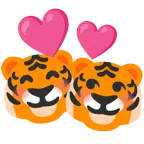 Tigergesicht + kreisende Herzen