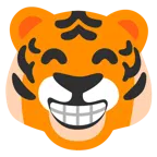 Tigergesicht + strahlendes Gesicht mit lachenden Augen