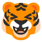 Tigergesicht + Grinsegesicht mit zugekniffenen Augen