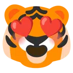 Tigergesicht + lächelndes Gesicht mit herzförmigen Augen