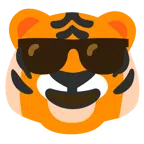 Tigergesicht + lächelndes Gesicht mit Sonnenbrille