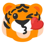 Tigergesicht + Kuss zuwerfendes Gesicht