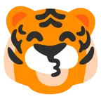 Tigergesicht + küssendes Gesicht mit lächelnden Augen