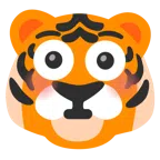 Tigergesicht + errötetes Gesicht mit großen Augen