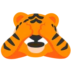Tigergesicht + sich die Augen zuhaltendes Affengesicht