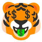 Tigergesicht + Gesicht mit Dollarzeichen