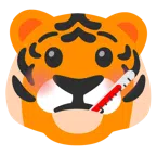 Tigergesicht + Gesicht mit Fieberthermometer