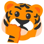 Tigergesicht + nachdenkendes Gesicht