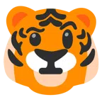 Tigergesicht + Gesicht mit hochgezogenen Augenbrauen