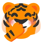 Tigergesicht + verlegen kicherndes Gesicht