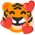 Tigergesicht + lächelndes Gesicht mit Herzen