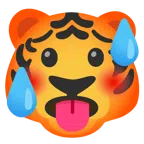 Tigergesicht + schwitzendes Gesicht