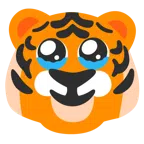 Tigergesicht + Gesicht, das Tränen zurückhält