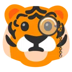 Tigergesicht + Gesicht mit Monokel