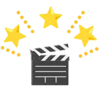funkelnder Stern + Filmklappe