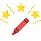 funkelnder Stern + Wachsmalstift