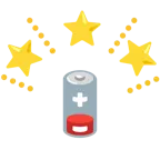 funkelnder Stern + schwache Batterie