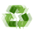 schlagendes Herz + Recycling-Symbol