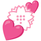 dos corazones + flor blanca