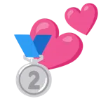 dos corazones + medalla de plata