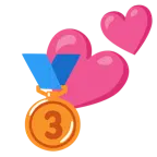dos corazones + medalla de bronce