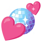 dos corazones + bola de espejos