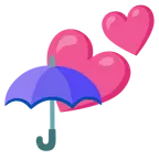 dos corazones + paraguas