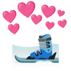 Herz mit Pfeil + Ski