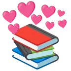 Herz mit Pfeil + Bücherstapel