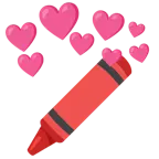 Herz mit Pfeil + Wachsmalstift