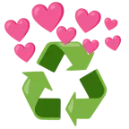 Herz mit Pfeil + Recycling-Symbol