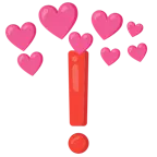 Herz mit Pfeil + rotes Ausrufezeichen