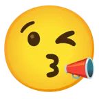 وجه يرسل قبلة + مضخم الصوت