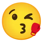 وجه يرسل قبلة + قفاز ملاكمة